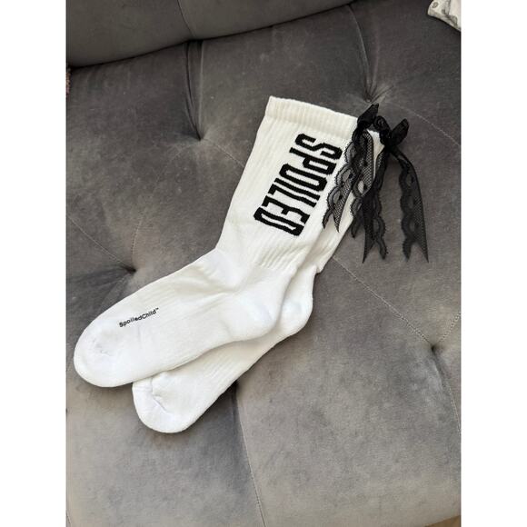 Spoiled Child NEW White Knit Socks ONE SIZE | SAME DAY SHIP or NEXT DAY - Picture 4 of 6